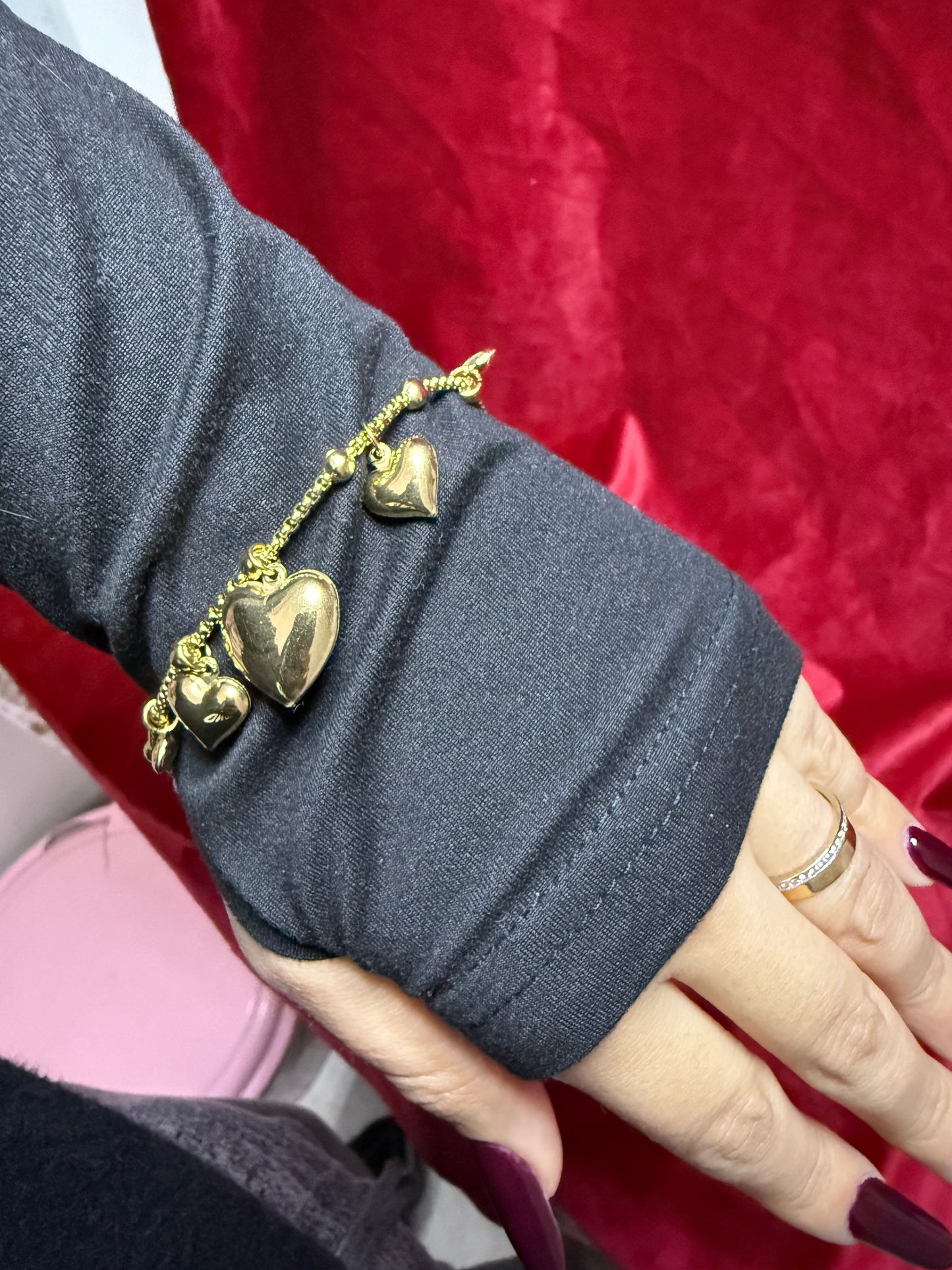 bracciale-5-cuori-pendente-oro-personalizzabile