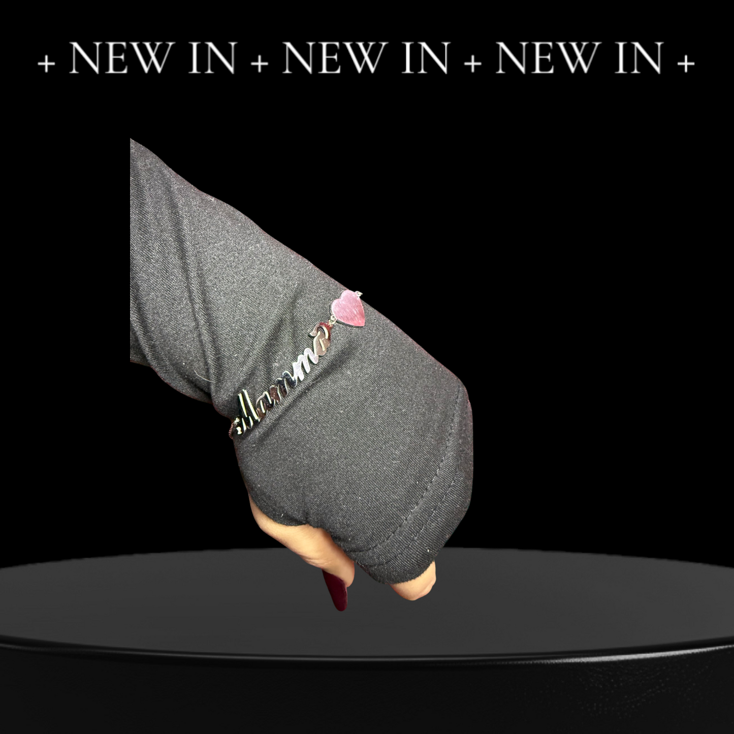 Bracciale scritta Mamma con cuore (personalizzabile)